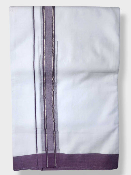 Pure White Cotton Men's Double Dhoti