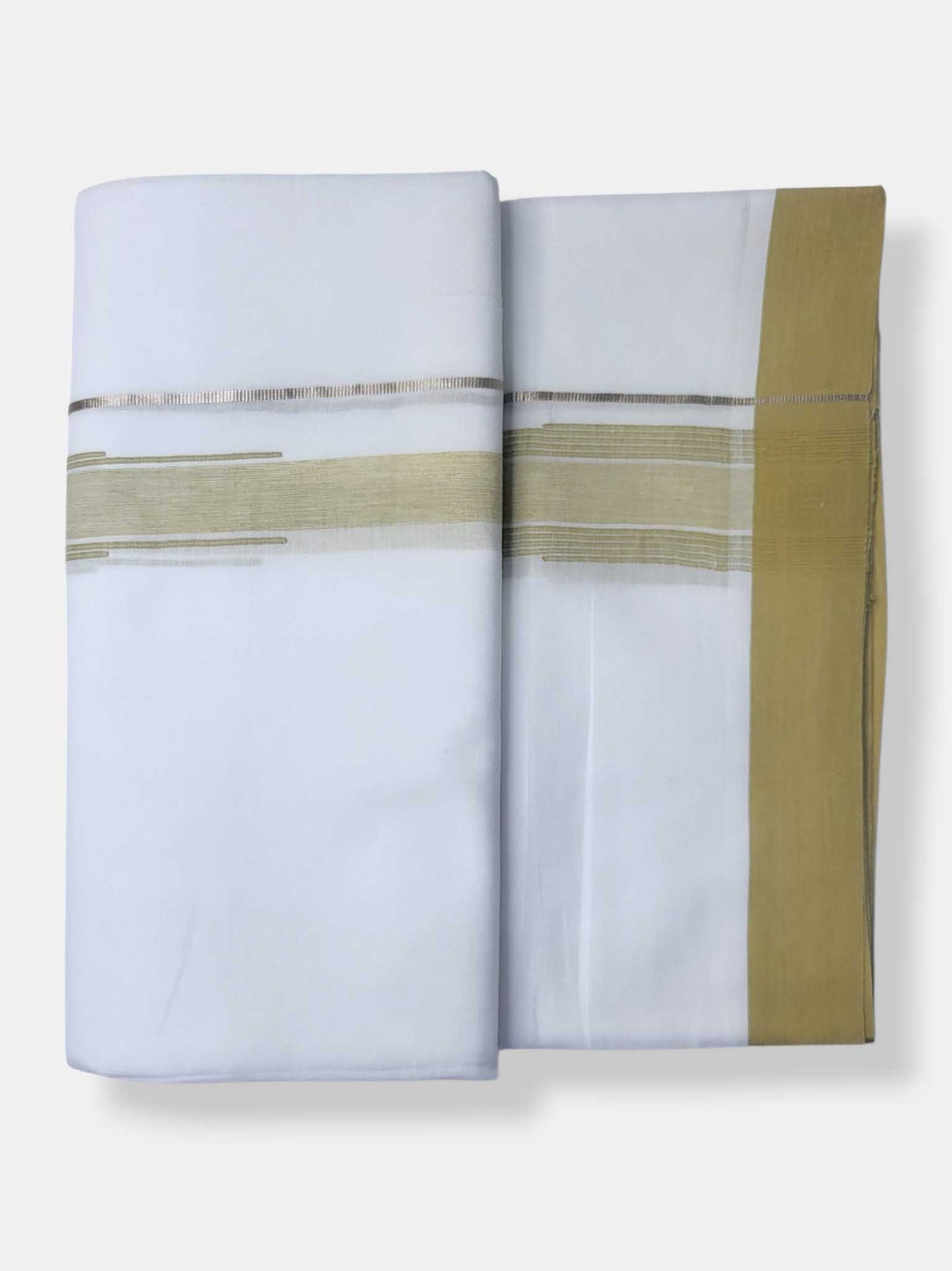 Pure White Cotton Men's Double Dhoti
