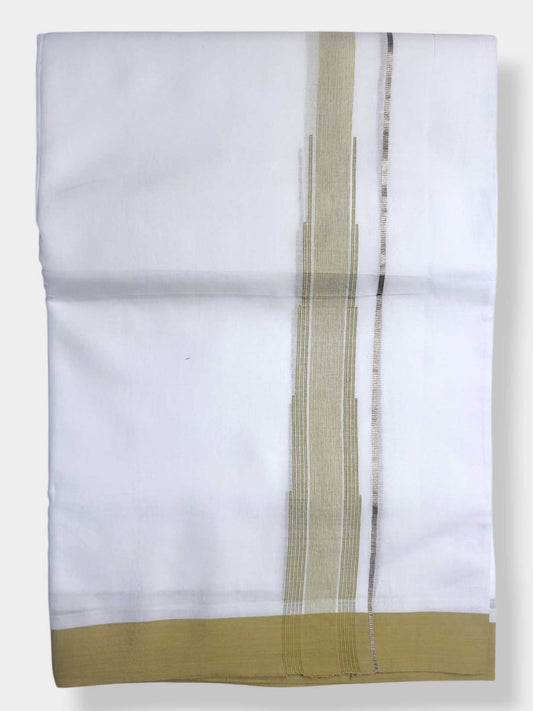 Pure White Cotton Men's Double Dhoti