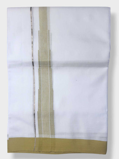 Pure White Cotton Men's Double Dhoti