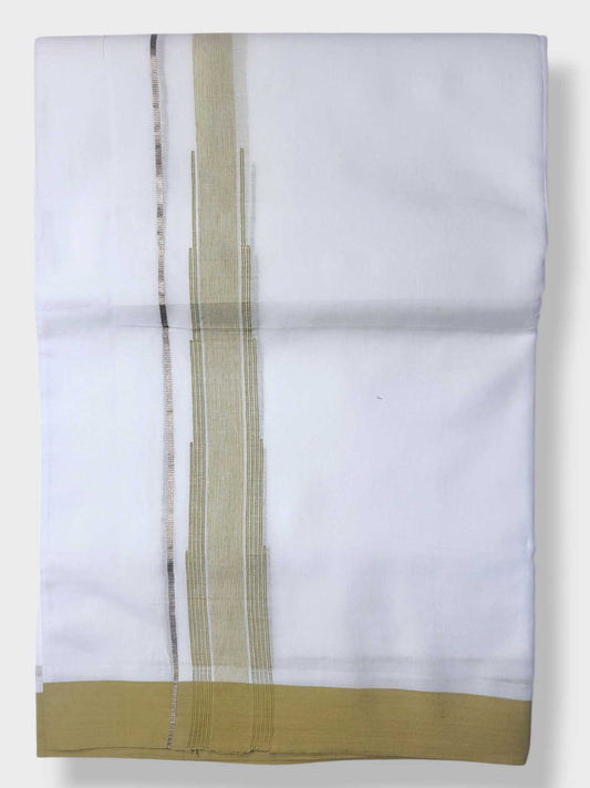 Pure White Cotton Men's Double Dhoti