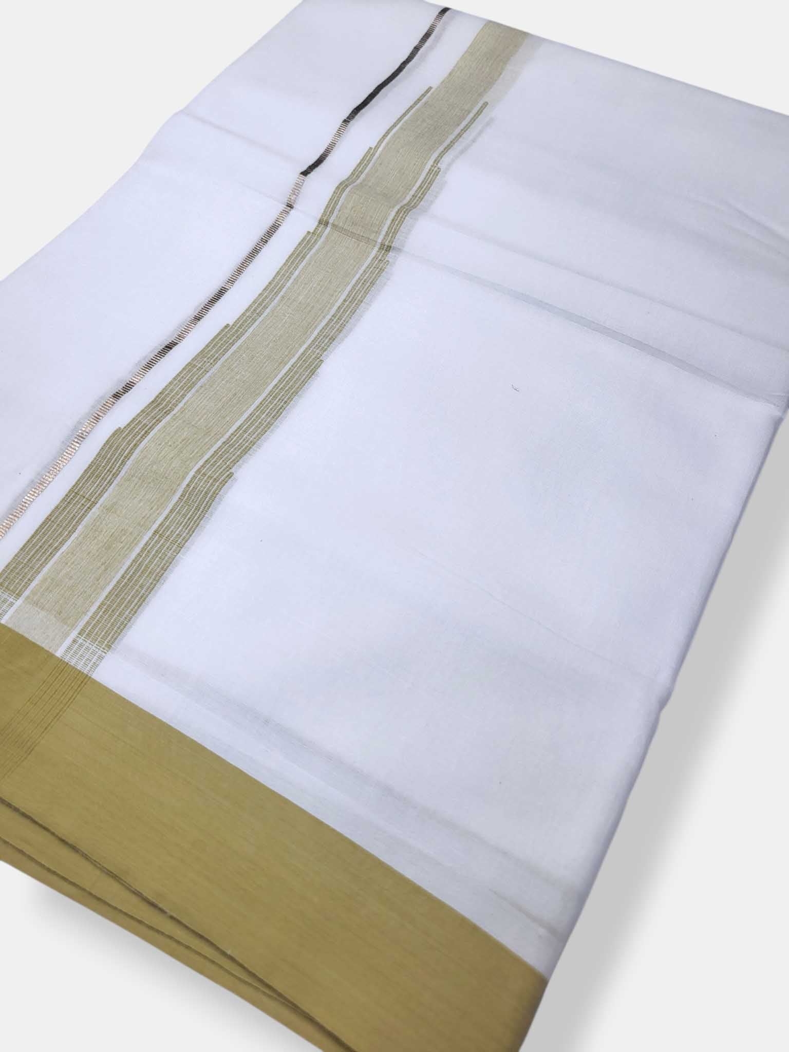 Pure White Cotton Men's Double Dhoti