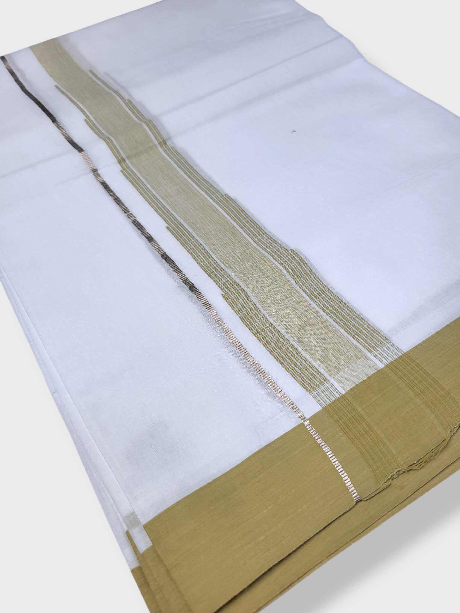 Pure White Cotton Men's Double Dhoti