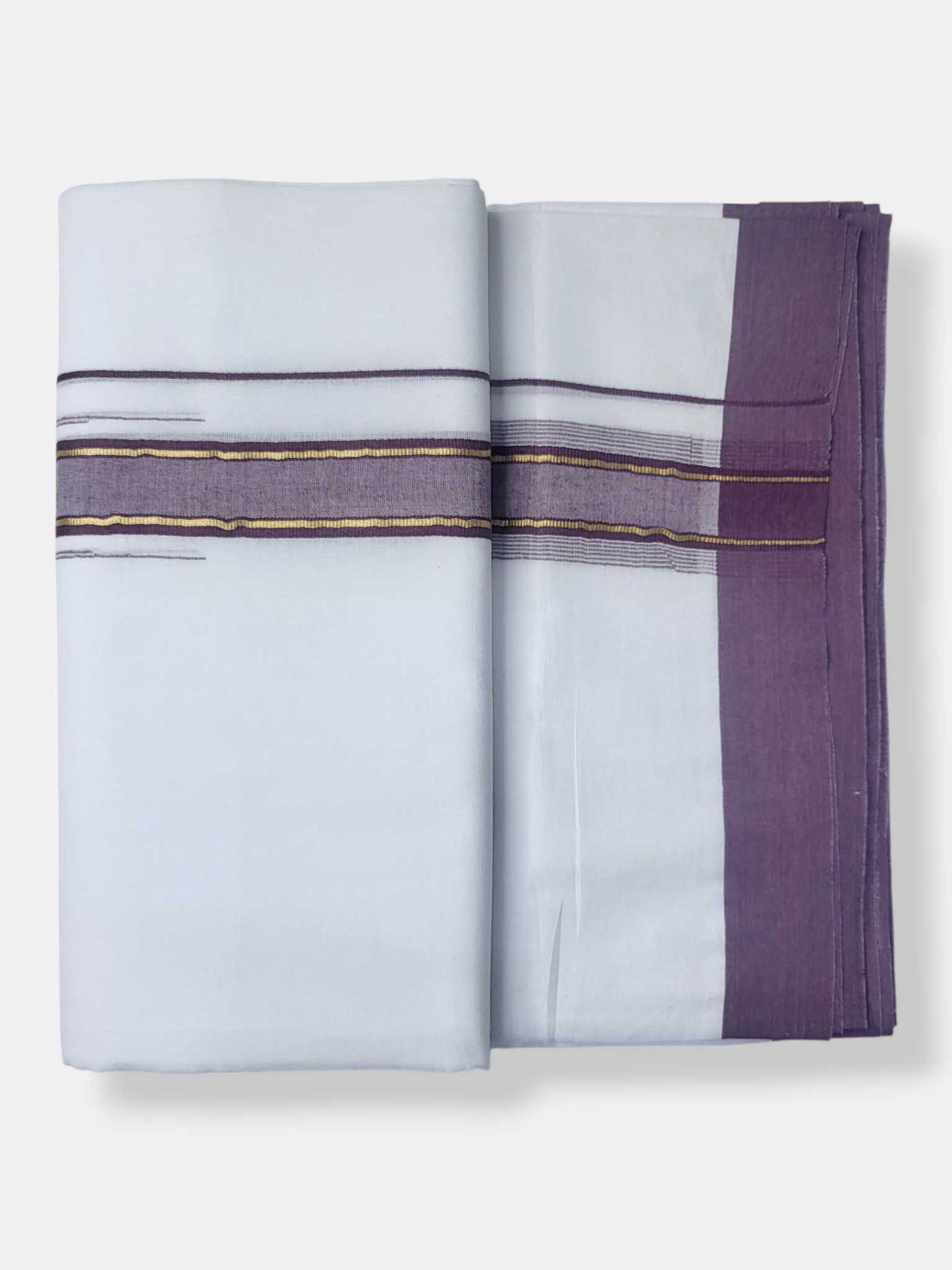 Pure White Cotton Men's Double Dhoti