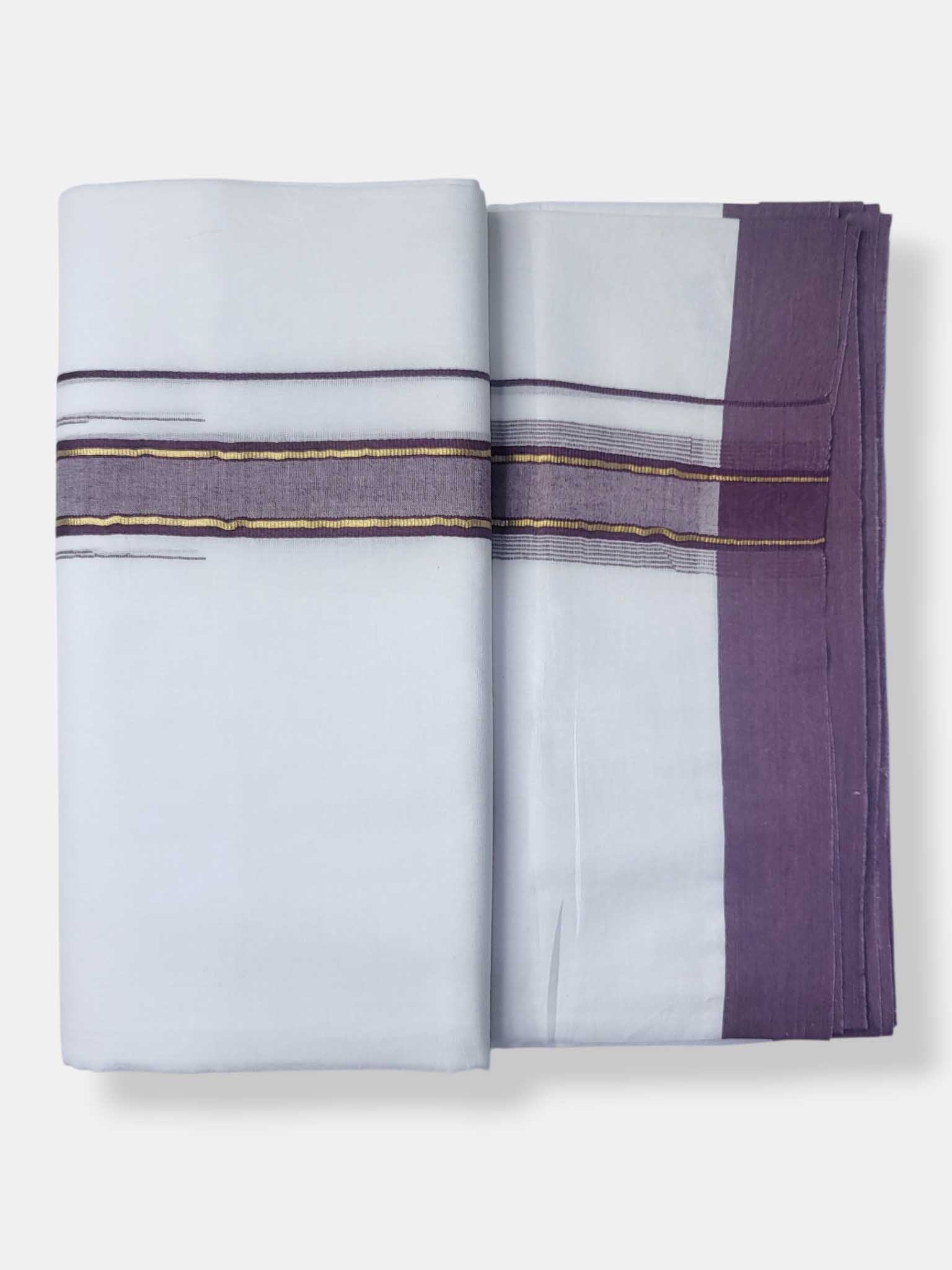 Pure White Cotton Men's Double Dhoti
