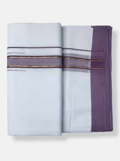 Pure White Cotton Men's Double Dhoti