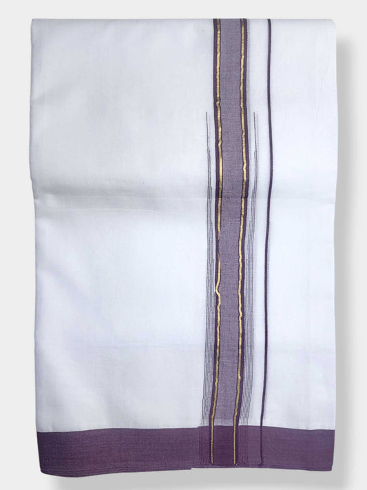 Pure White Cotton Men's Double Dhoti
