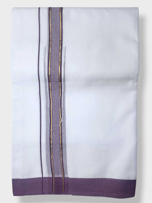 Pure White Cotton Men's Double Dhoti