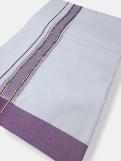 Pure White Cotton Men's Double Dhoti