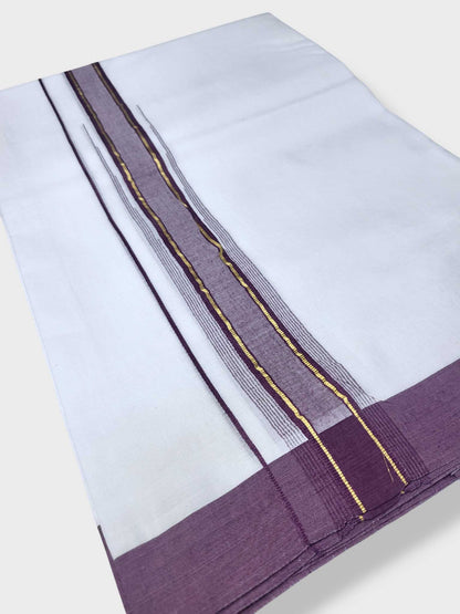 Pure White Cotton Men's Double Dhoti