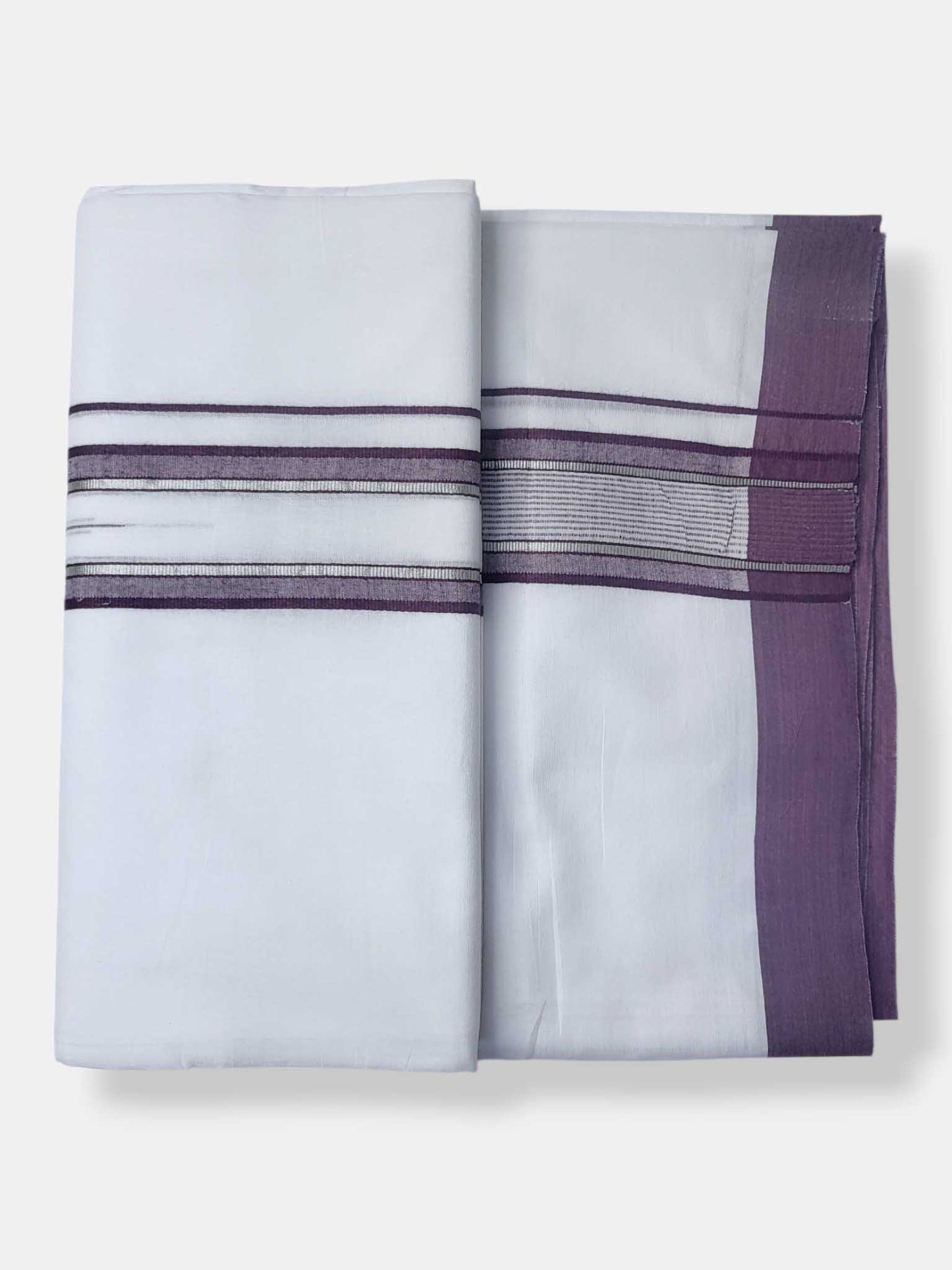 Pure White Cotton Men's Double Dhoti
