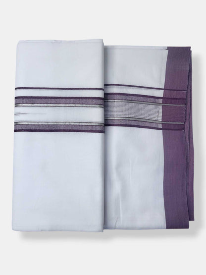 Pure White Cotton Men's Double Dhoti