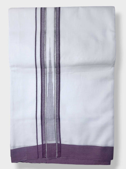 Pure White Cotton Men's Double Dhoti