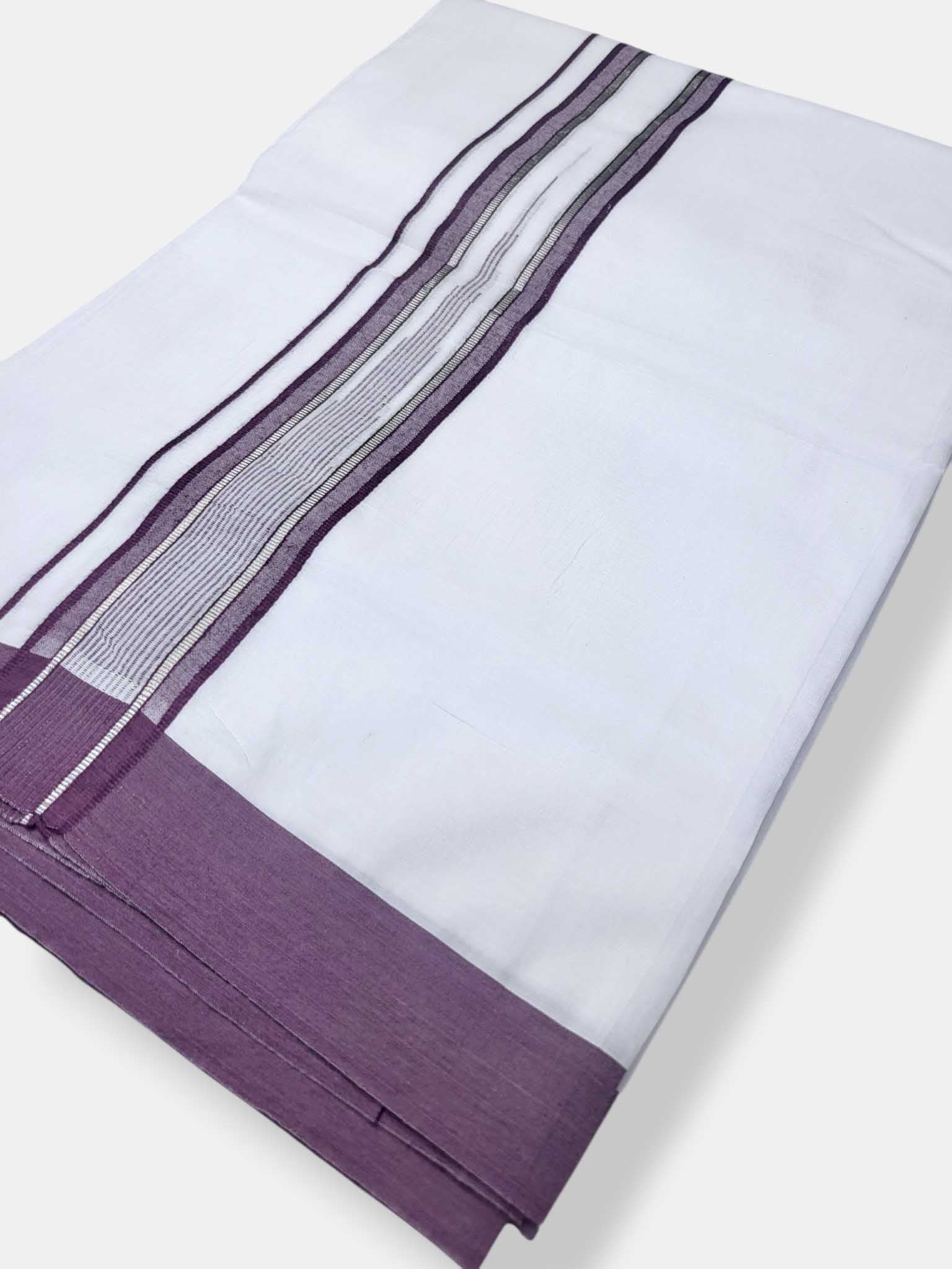 Pure White Cotton Men's Double Dhoti