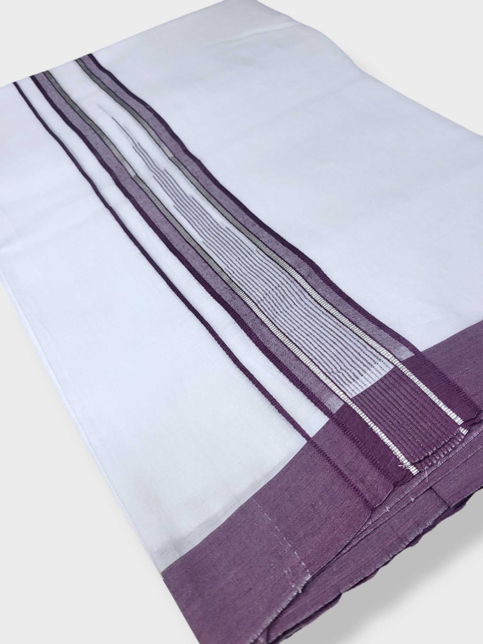 Pure White Cotton Men's Double Dhoti