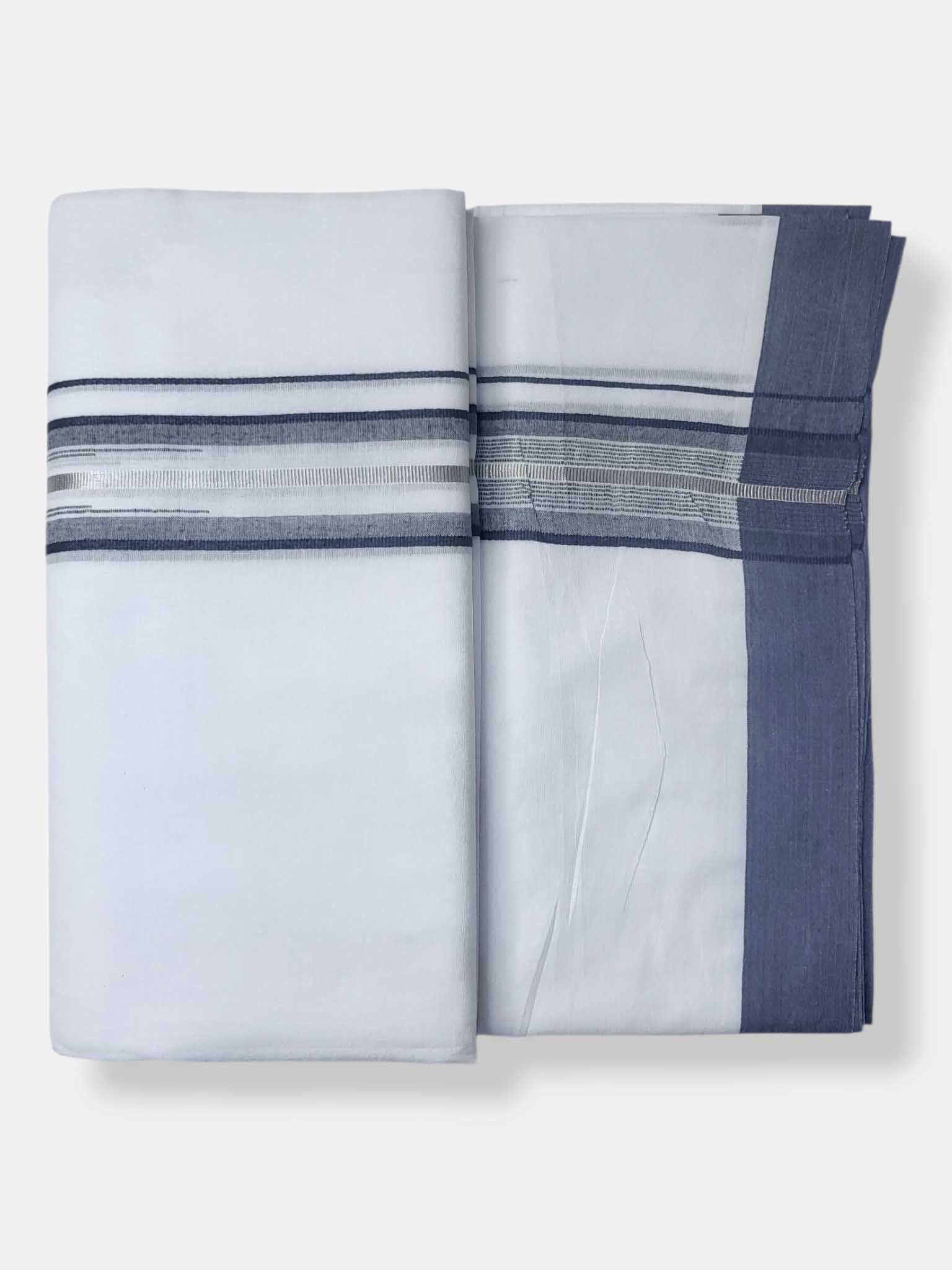 Pure White Cotton Men's Double Dhoti