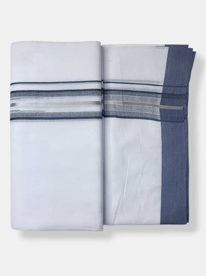 Pure White Cotton Men's Double Dhoti