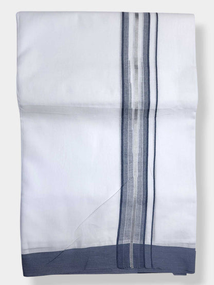 Pure White Cotton Men's Double Dhoti