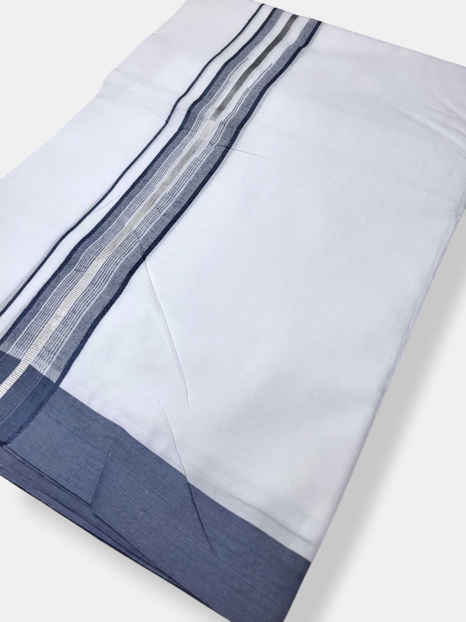 Pure White Cotton Men's Double Dhoti