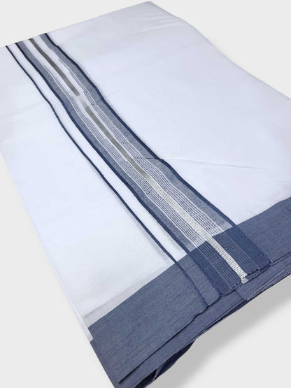 Pure White Cotton Men's Double Dhoti