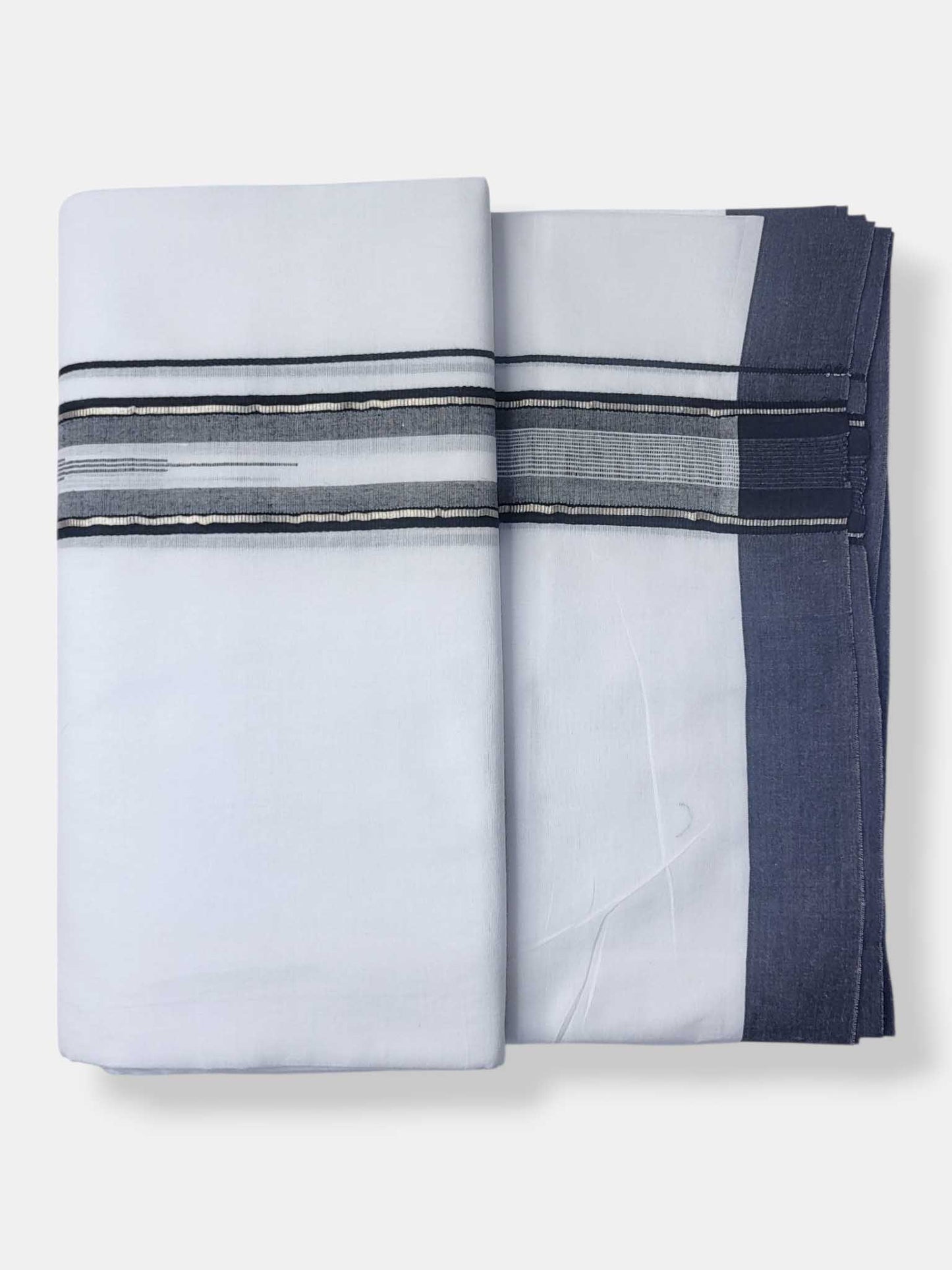 Pure White Cotton Men's Double Dhoti