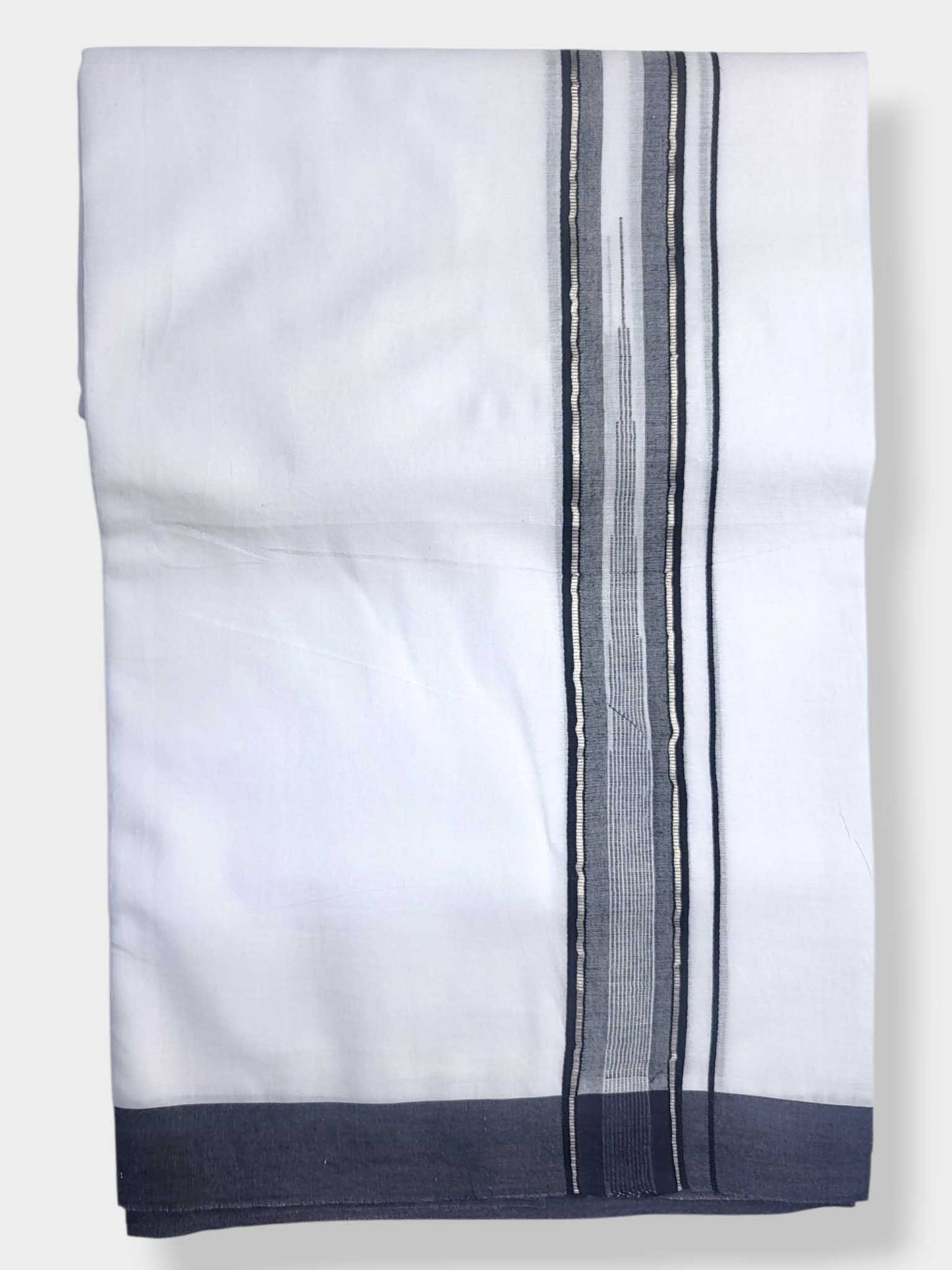 Pure White Cotton Men's Double Dhoti