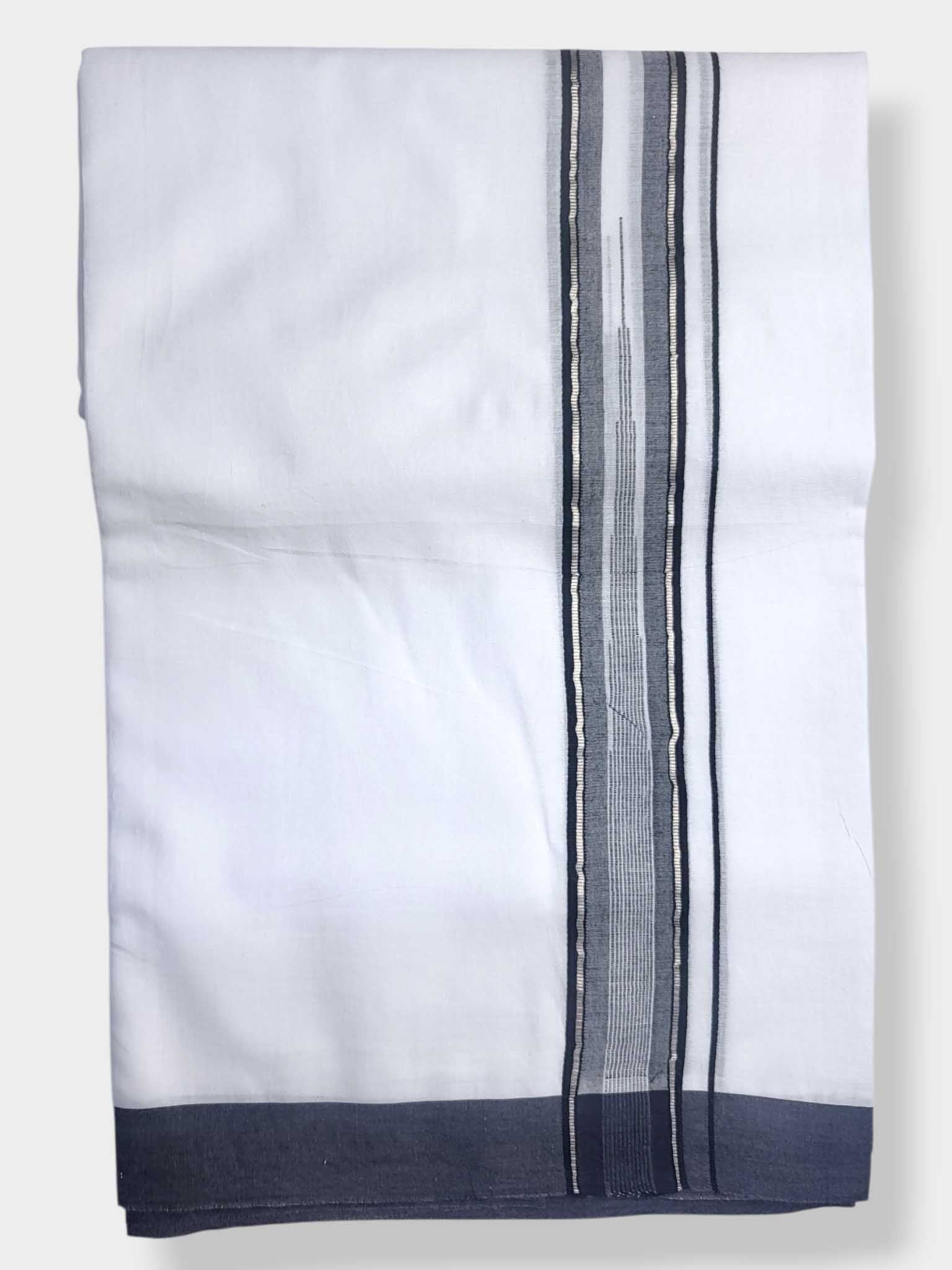 Pure White Cotton Men's Double Dhoti