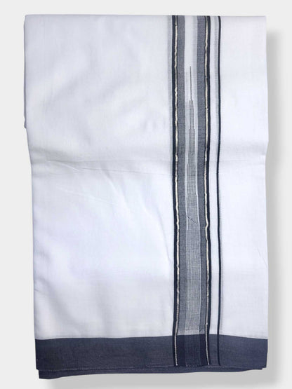 Pure White Cotton Men's Double Dhoti