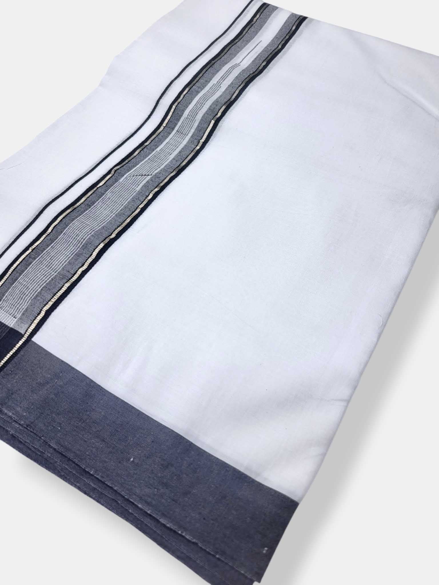 Pure White Cotton Men's Double Dhoti