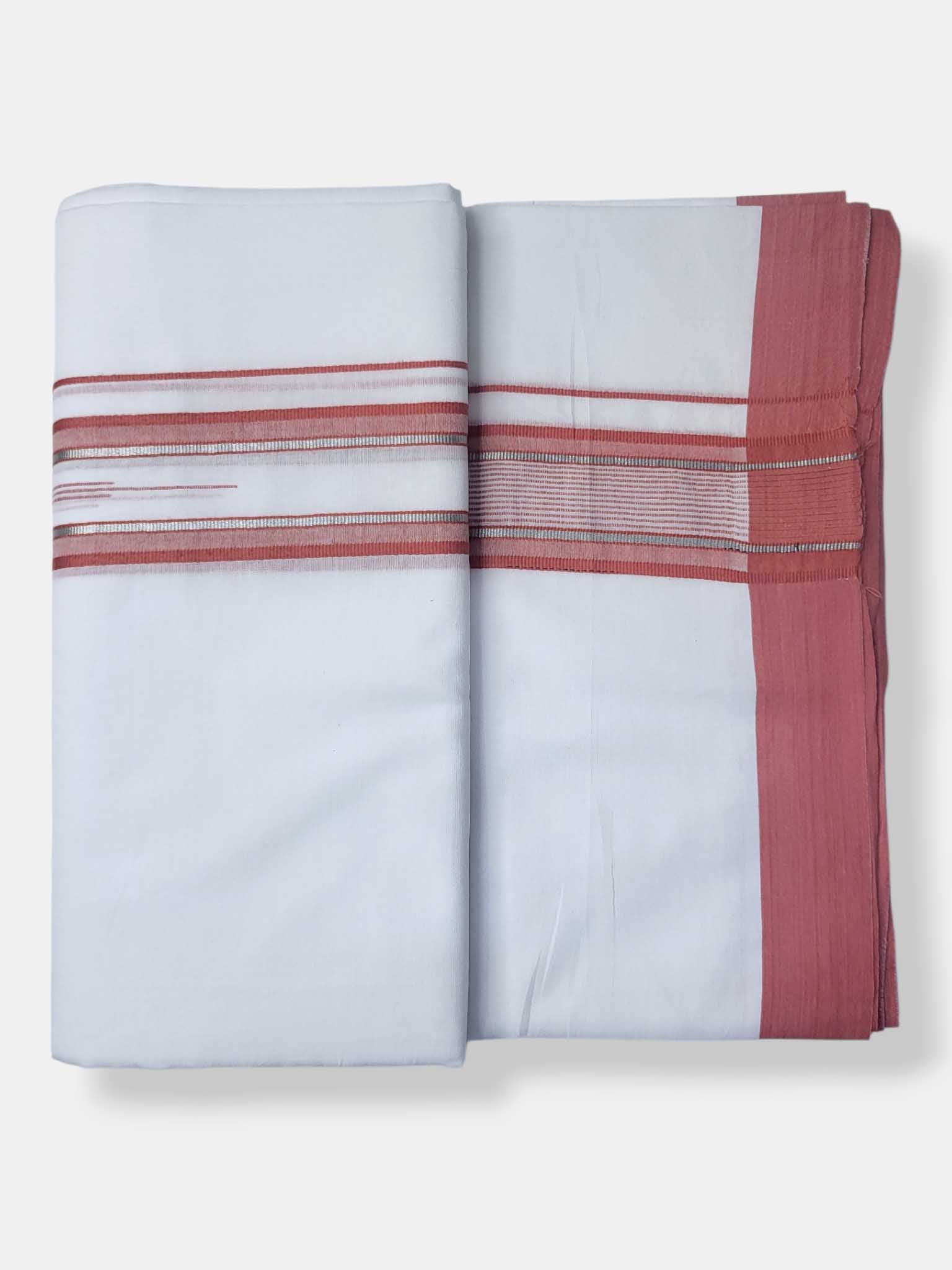 Pure White Cotton Men's Double Dhoti