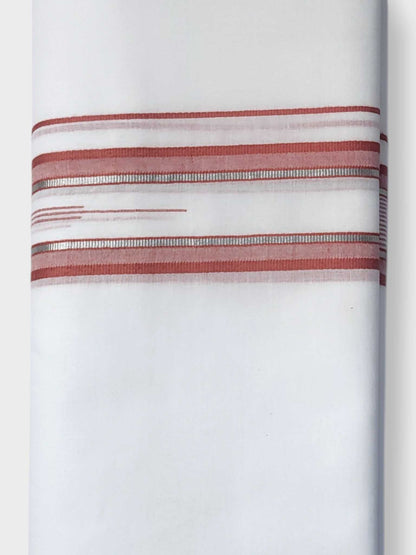Pure White Cotton Men's Double Dhoti