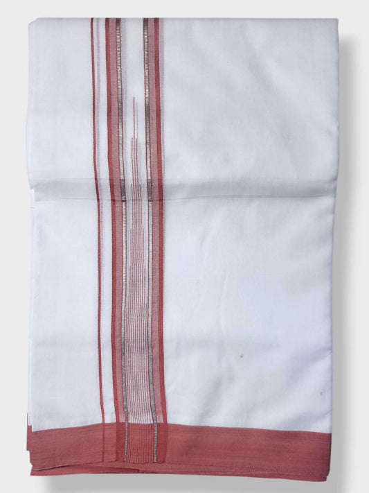 Pure White Cotton Men's Double Dhoti