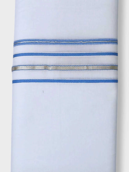 Pure White Cotton Men's Double Dhoti
