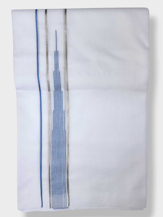 Pure White Cotton Men's Double Dhoti