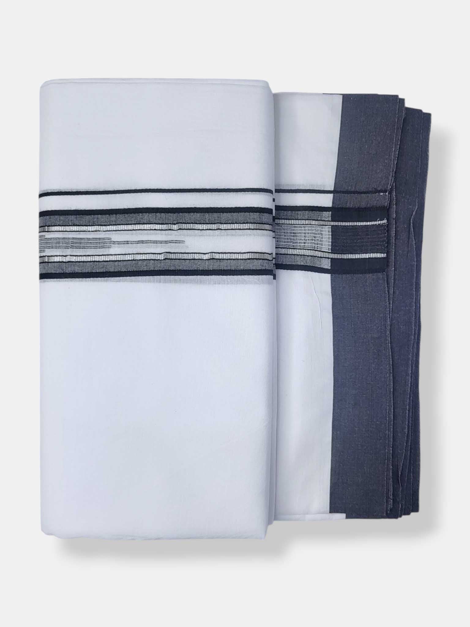 Pure White Cotton Men's Double Dhoti
