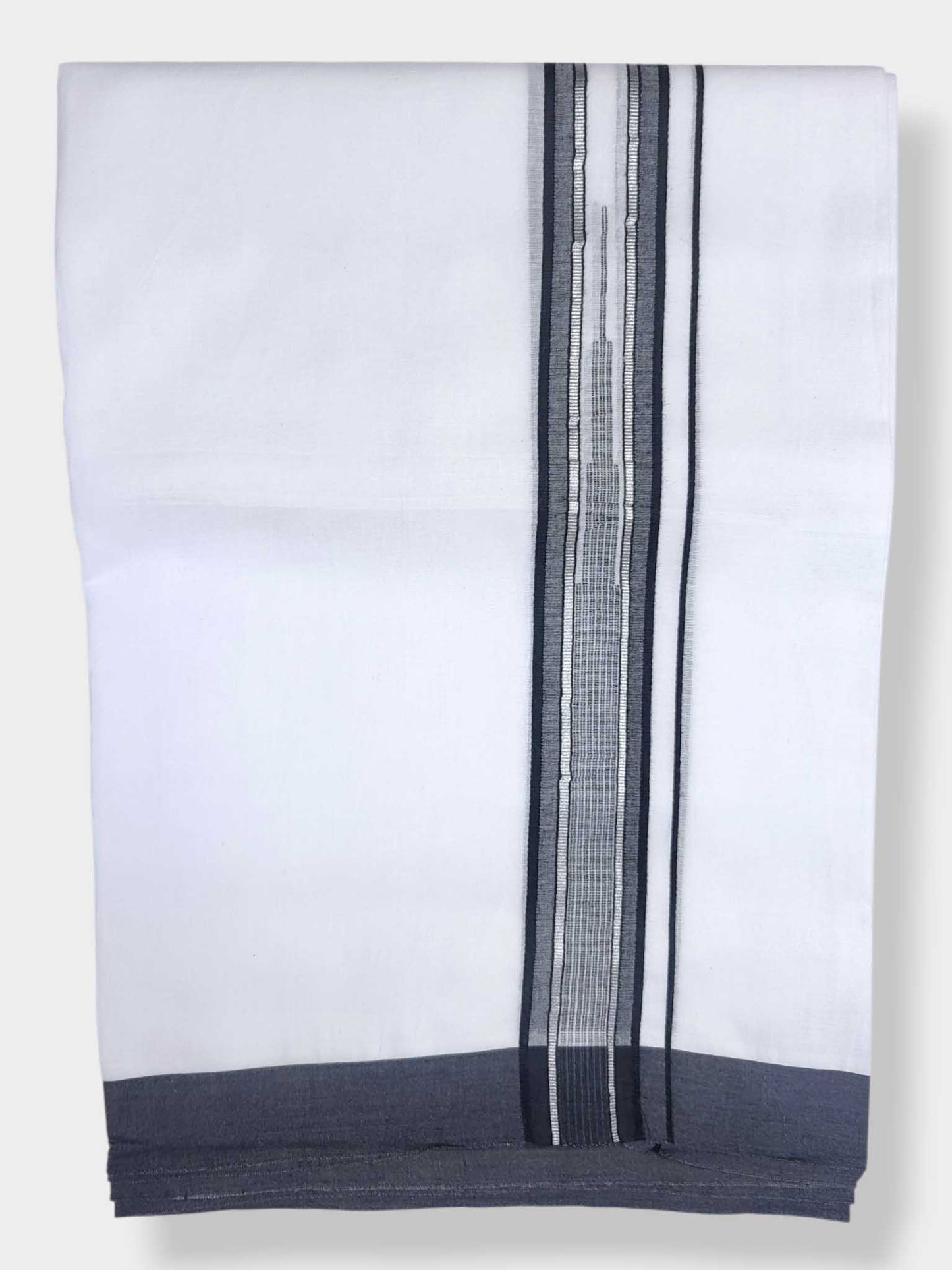 Pure White Cotton Men's Double Dhoti
