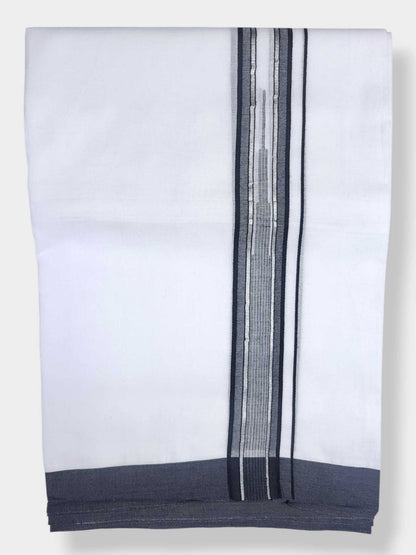 Pure White Cotton Men's Double Dhoti