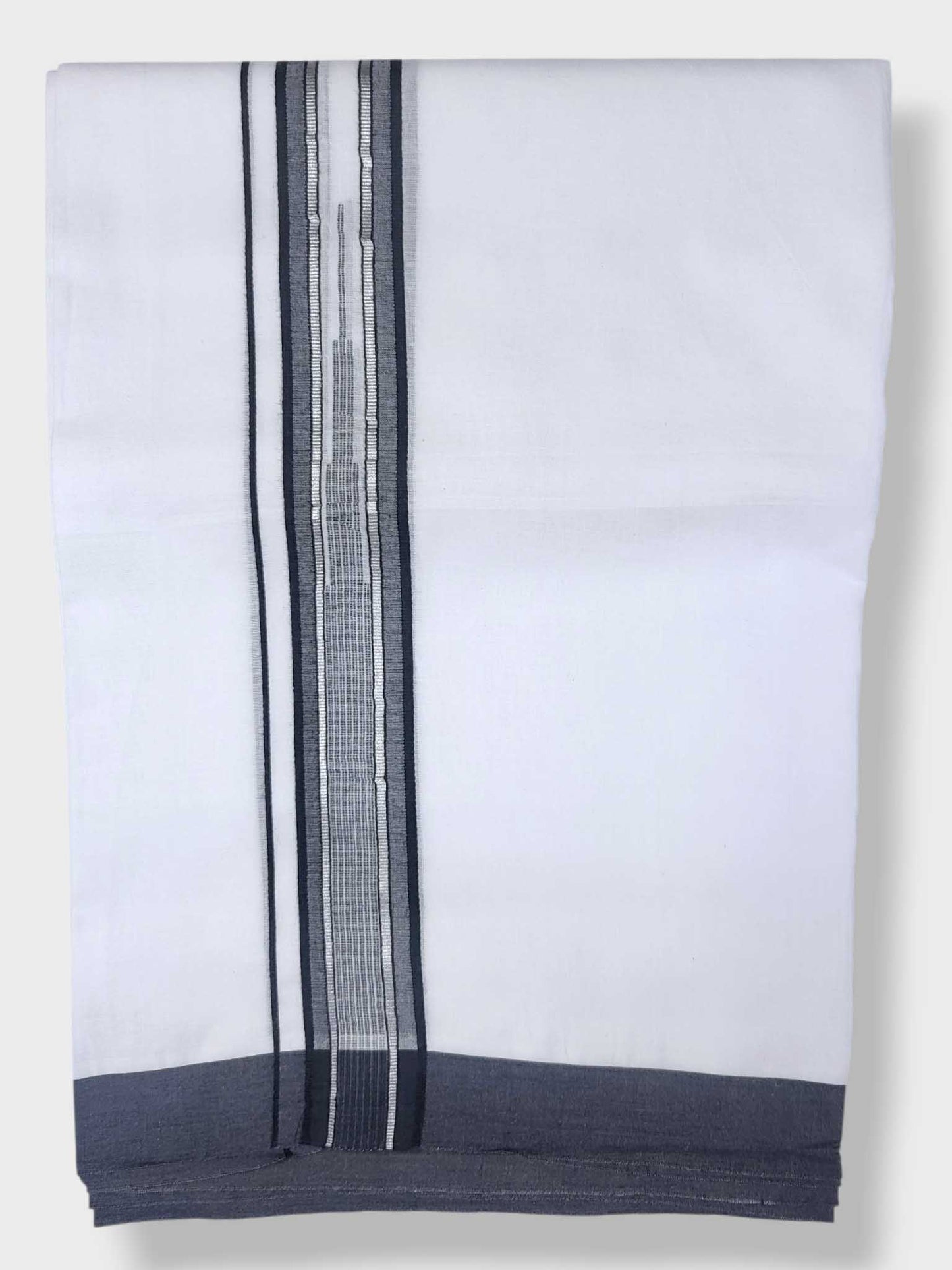 Pure White Cotton Men's Double Dhoti