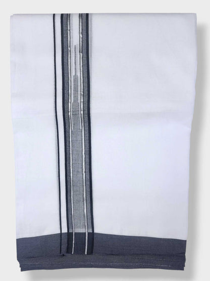 Pure White Cotton Men's Double Dhoti