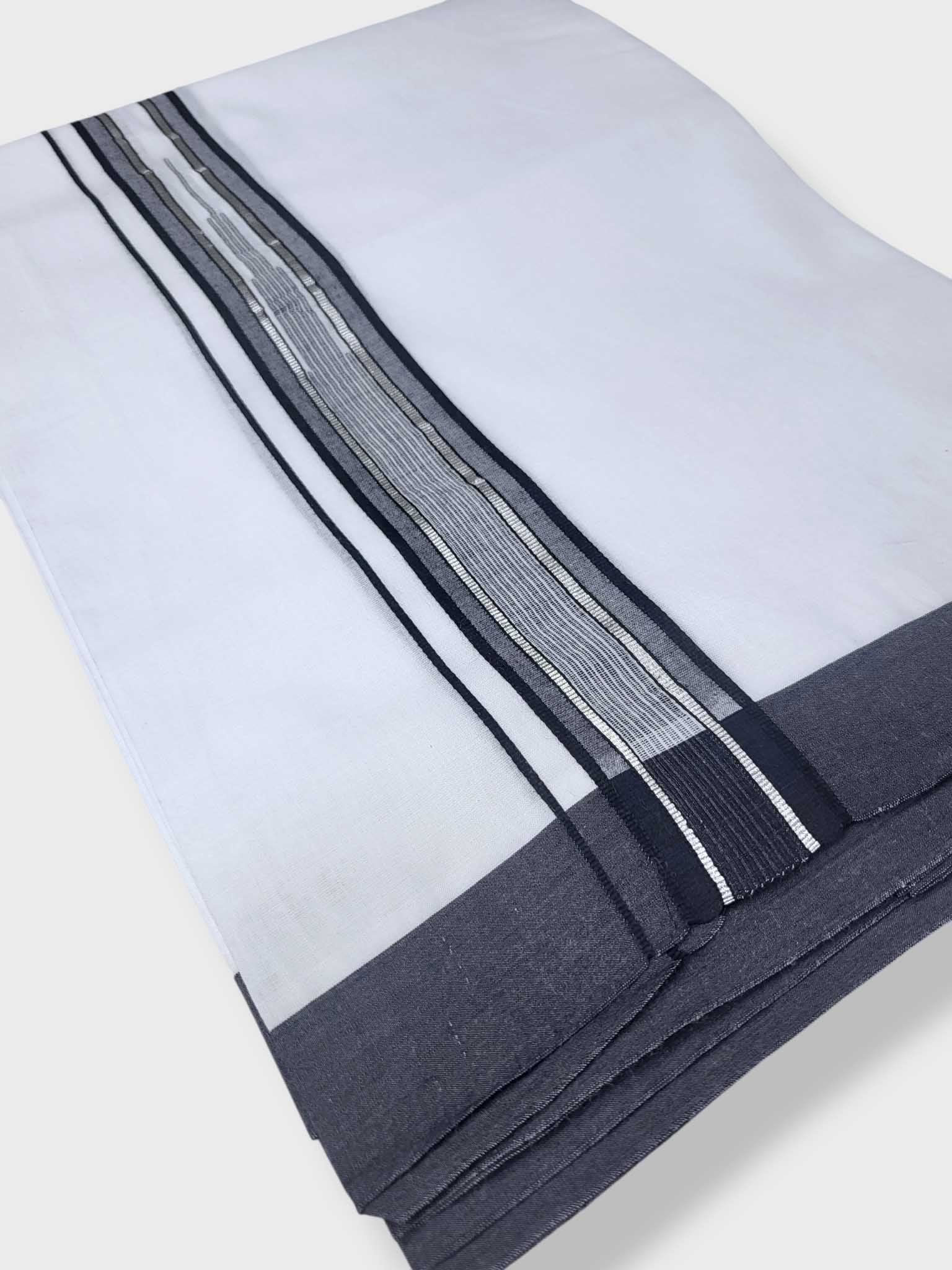 Pure White Cotton Men's Double Dhoti