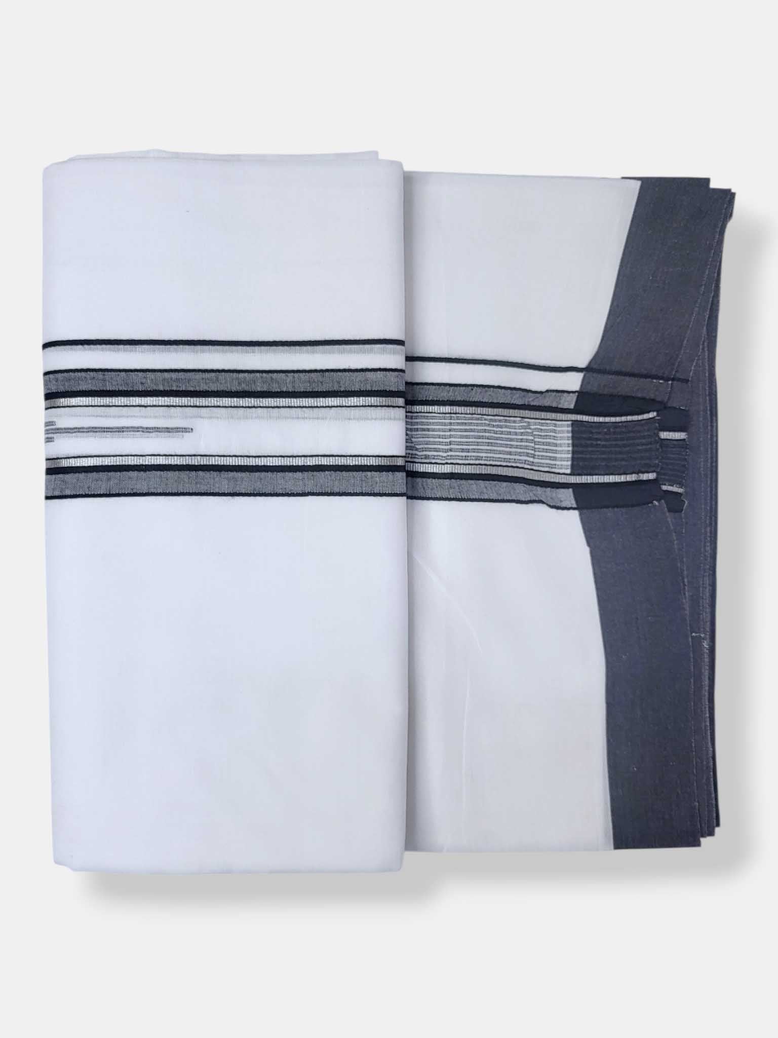 Pure White Cotton Men's Double Dhoti