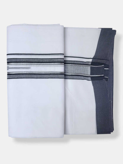 Pure White Cotton Men's Double Dhoti