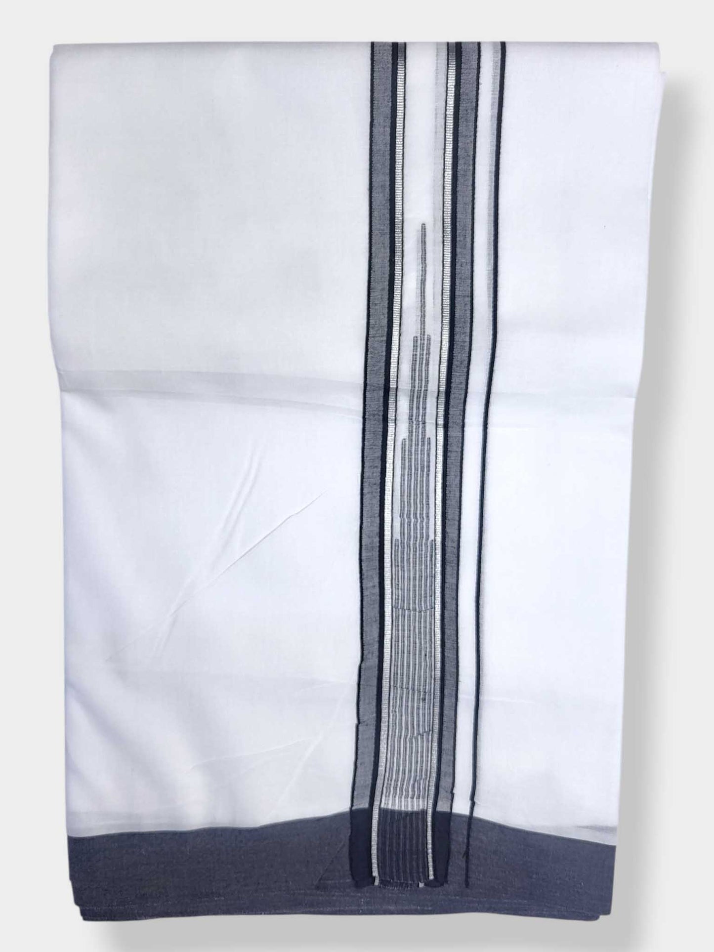 Pure White Cotton Men's Double Dhoti