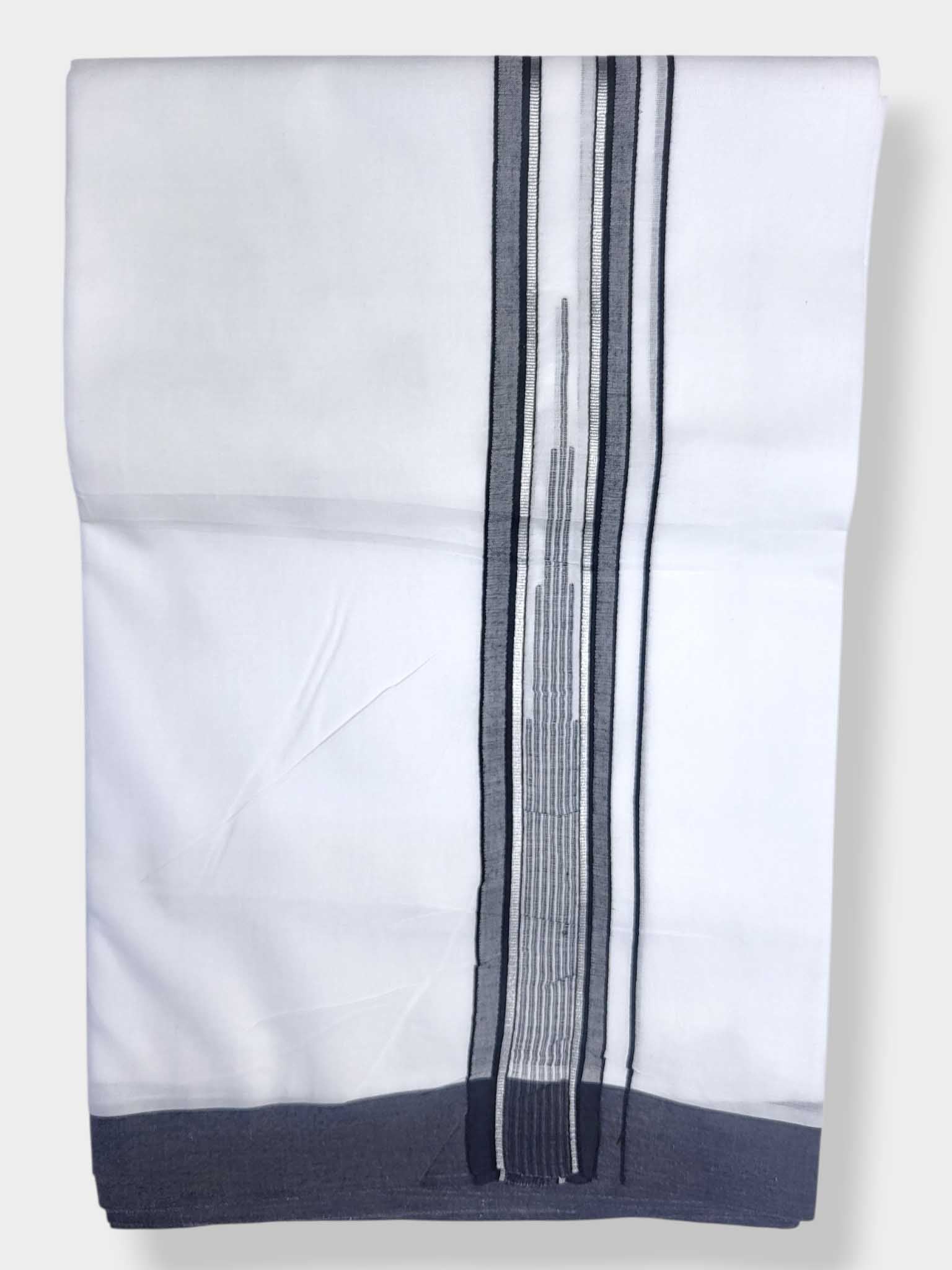 Pure White Cotton Men's Double Dhoti