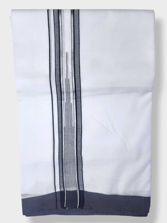 Pure White Cotton Men's Double Dhoti