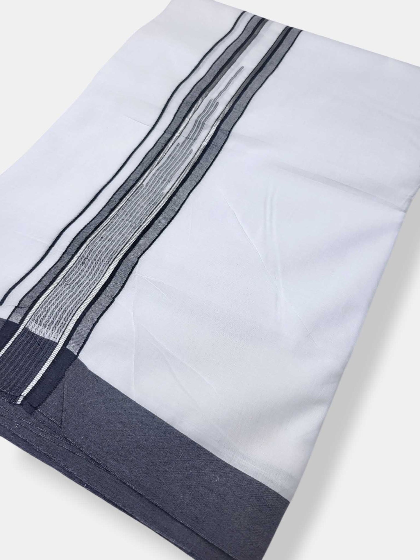 Pure White Cotton Men's Double Dhoti