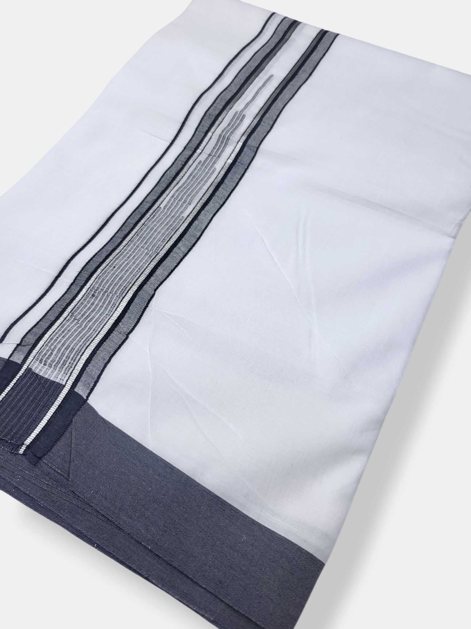 Pure White Cotton Men's Double Dhoti