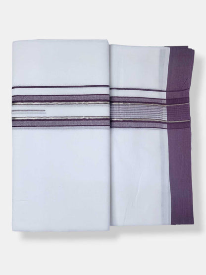 Pure White Cotton Men's Double Dhoti