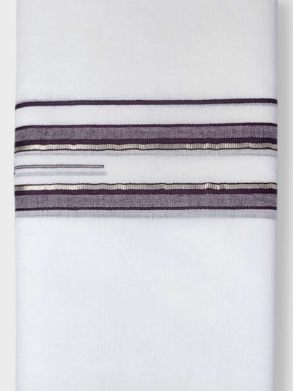 Pure White Cotton Men's Double Dhoti