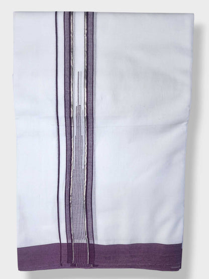 Pure White Cotton Men's Double Dhoti